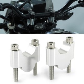 Xitomer 7/8'' Motorcycle ATV Dirt Bike HandleBar Risers Without Clamps, Fit For Grom MSX125 / CRF250L, Z125, DRZ400 / V-Strom, FZ16 TT-R230 (30mm(1 3/16''),silver)