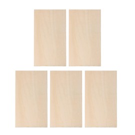 BQLZR 200x100x1.5mm Rectangle Unfinished Craft DIY Basswood Wooden Sheets for Hand-made Project Miniatures House Building Architectural Model Pack of 5