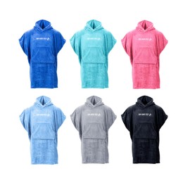 Two Bare Feet Kids Towelling Changing Robe - Quick Dry Microfibre Towel | Hooded Cover-Up for Boys & Girls | Soft, Lightweight & Absorbent | Ideal for Beach, Pool & Outdoor Adventures (Pink - Small)