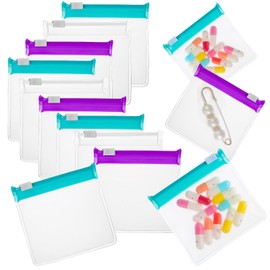 Hemoton 30 Piezas Bolsas para pastillas con cremallera,Bolsas De Sello De Joyería,Bolsitas De Pastillas,Pvc Cremallera Bolsa De Medicina De Viaje Bolsas Para Pastillas Eva Píldora Suave Viajar