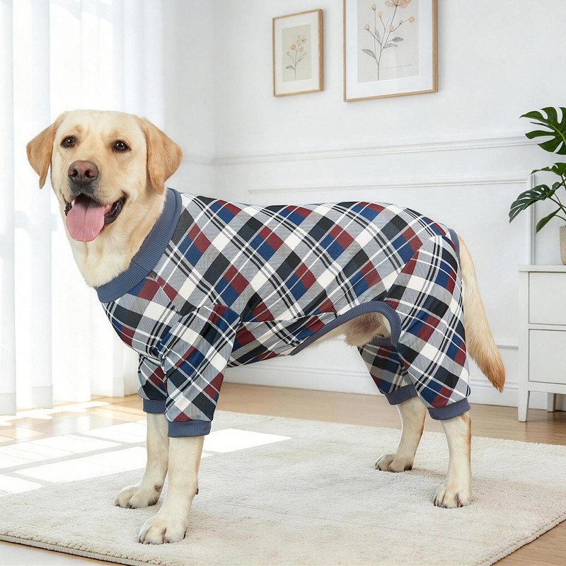 XPUDAC 2 Pack Plaid Dog Pajamas for Small Sized Dog,