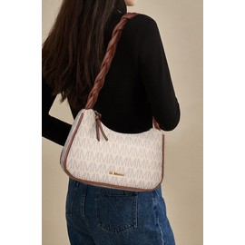 MKP Hobo Bags for Women Braided Top Handle Tote Handbag Shoulder Bag Ladies Trendy Designer Clutch Purse with Zipper Closure, Beige