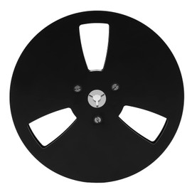 1/4 7 Inch Empty Aluminum Alloy Take Up Reel to Reel Small Hub,Universal 3 Holes Open Reel Takeup Reel for Nab,Black