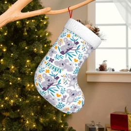 FFCrying Cute Koala Bears Christmas Stocking Large Xmas Stockings Ornaments Fireplace Hanging Stockings for Family Holiday Party Decorations