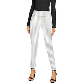 Hybrid & Company Women Office Dressy Leggings Skinny Trousers with Print KP44972 10909 White/BLAC L