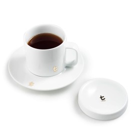 Dilmah, t-Series Mug, Saucer, and Lid, Perfect Tea Service, Fine Porcelain, 3 Piece Set, 250ml, Pack of 1