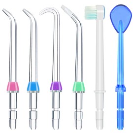 Replacement Heads for Waterpik, Water Flosser Replacement Heads Parts for Waterpik Oral Irrigator, 6 Tips Different & Storage Case Bundle