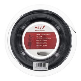 MSV Unisex – Erwachsene Focus-HEX Ultra Saitenrolle 200m-Schwarz Tennis-Saite, schwarz, One Size