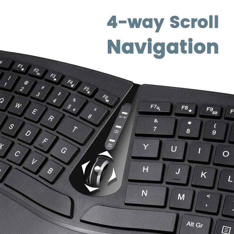 Perixx PERIDUO-606 Wireless Mini Ergonomic Keyboard with Portable Vertical Mouse