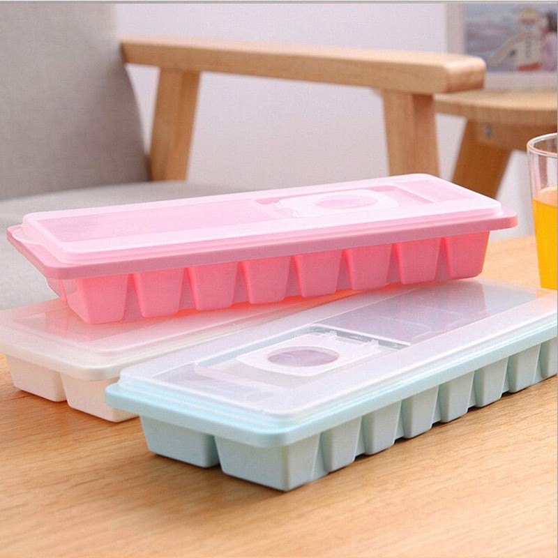 1 piece Nuvalu Plastic 16-Cavity Ice Cube Tray With Lid