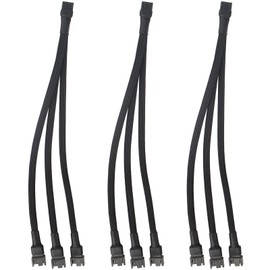 VWEICYY 3 Way Fan Splitter, Compatible with 3PIN/4PIN Fan hub, PC Fan Splitter for Desktop Computer Cooling Fan, Computer DIY
