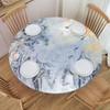 Fiokroo Marble Tablecloth with Elastic Edge, Round Table Cloth Marbling
