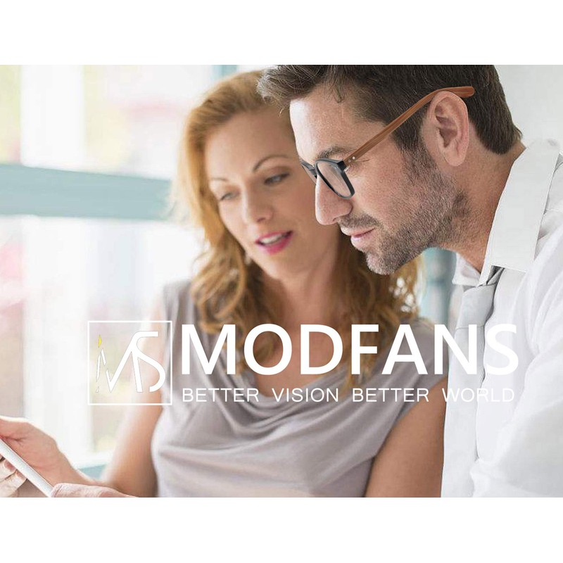 MODFANS 4 Pack Reading Glasses 1.0 Fashion Wood-Look Spring Hinges