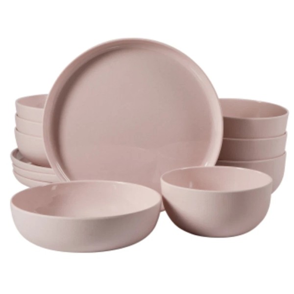 N/A Gibson Home Candy Skies 12 Piece Wheat Straw Melamine