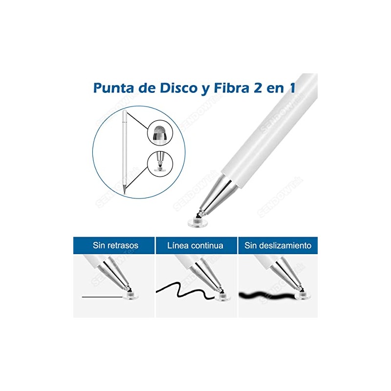 Sendowtek Lápiz Táctil Capacitivo 3 en 1, Lápiz Óptico para
