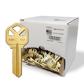 Kwikset Key Blanks in Premium Brass Quality | KW1 Uncut Blank Keys for Home and Professional Use | Pack of 250 Keys