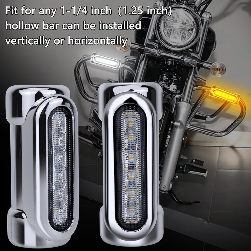 JESTMOTOR Motorcycle Highway Crash Bar Lights - Multicolor LED Switchback