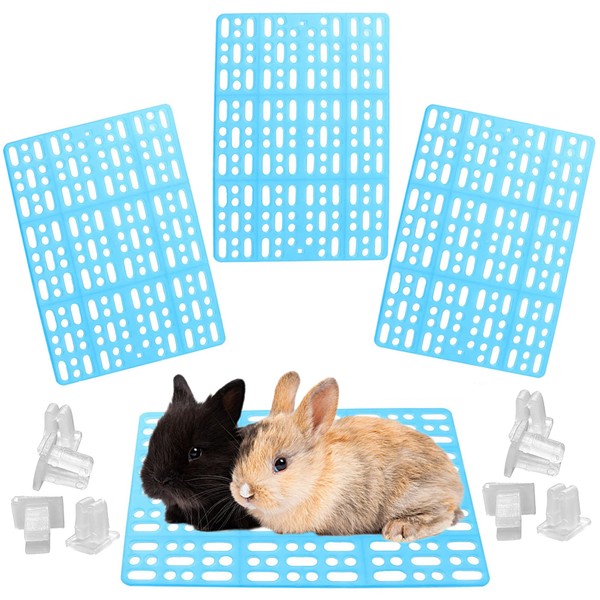 JSLZF Rabbit Cage Mat for Feet, 4 PCS Plastic Rabbit