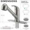 Comllen Commercial Pull Out Kitchen Faucet Brushed Nickel, Stainless Steel