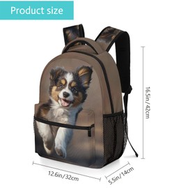 GNEW Dog Backpack Happy Bernese Mountain Dog Backpack for Boys Girls, Cute Puppy School Backpack, Elementary Middle High School Bookbag Travel Laptop Backpack,16.5 Inch