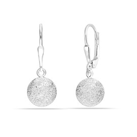 LeCalla Sterling Silver Jewelry Light-Weight Dangle Laser Cut Ball Drop Leverback Earrings for Women 10MM