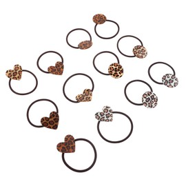 Baluue 12pcs Leopard Hair Rope Ponytail Holder Elastic Hair Ties Women Random Style