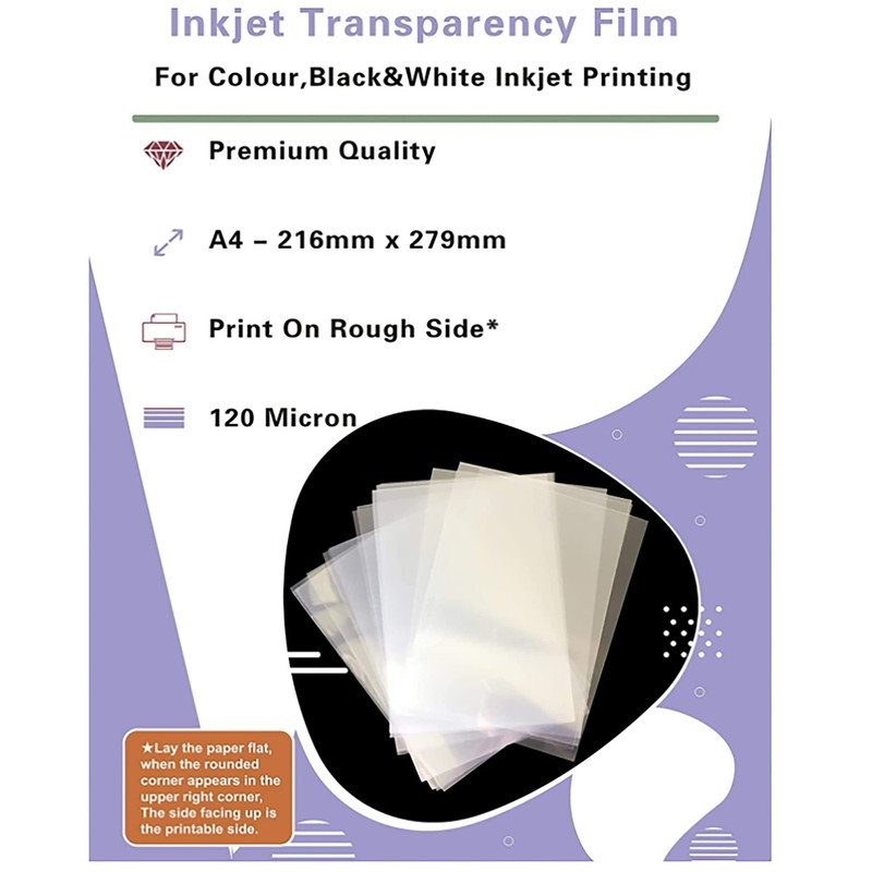 100 Sheets 8.5 x 11 Inch Clear Transparent Sheets 100%