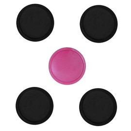 Vebere 5 Air Pucks: 4 small Black + 1 Pink for Table Hockey ( 2.5 inch parts )