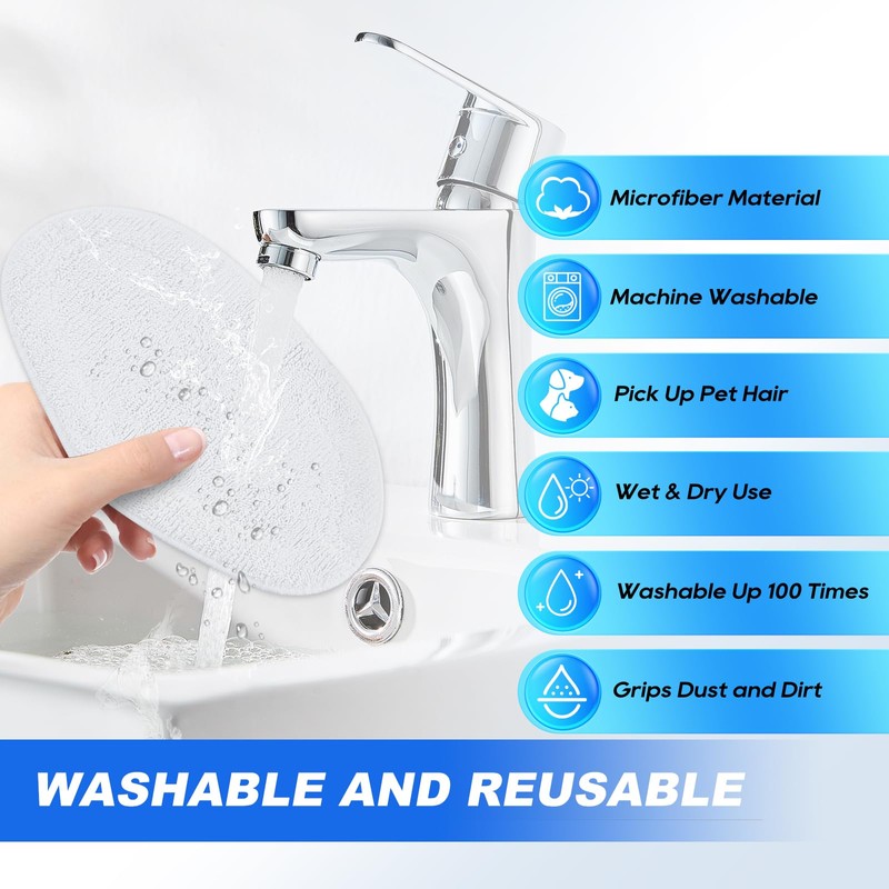 KEEPOW Washable Microfiber Cleaning Pads for Polti Vaporetto Steam Mops,