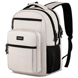 LIBENED Backpack for Women Men, School Backpacks for Teens Boys and Girls, Laptop Mochila with USB Charging Port, 15.6 Inch Water Resistant Backpack for Work, College, Grey