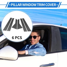 VekAuto 6 Pcs Door Pillar Window Trim for Kia Optima 2016-2020 Carbon Fiber Pattern Black Front Rear Left Right Anti Scratch Sticker Pillar Posts Cover