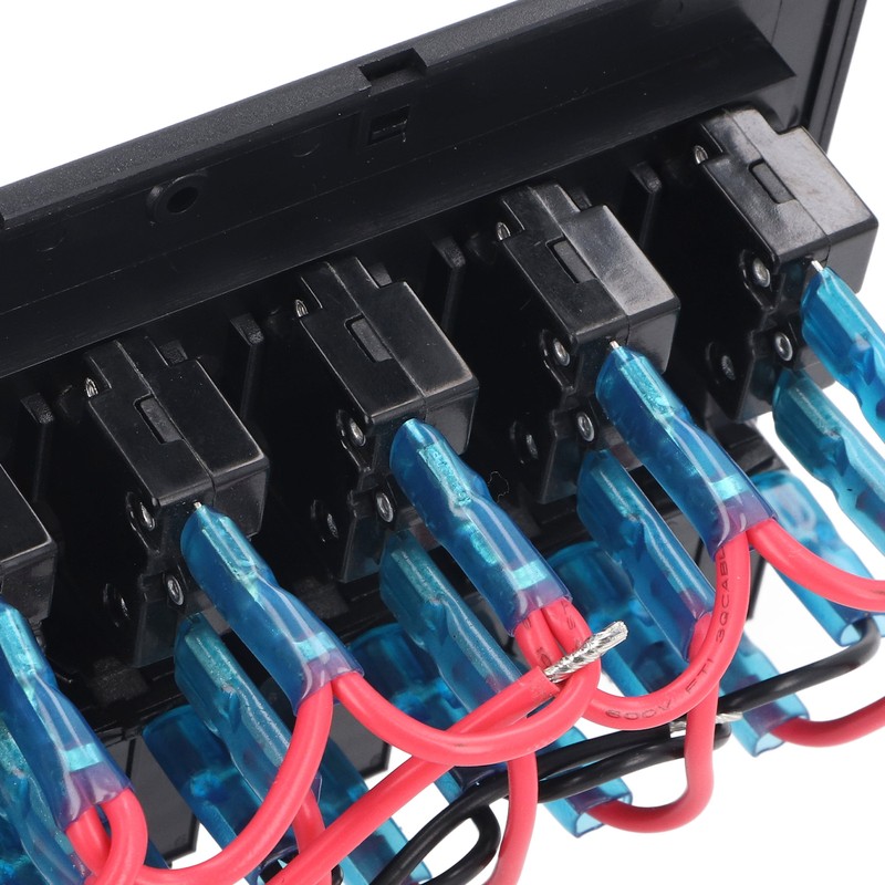 Electrical Switch Panel 6 Gang Pre Wired Blue LED Switch