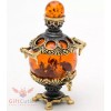 Solid Brass Amber Figurine of Russian Samovar Teapot Totem talisman