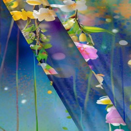 Satin Pillowcase for Hair and Skin, Watercolor Plant Floral Silk Pillowcase Standard Size Silky Pillow Case with Zipper Slip Cooling Pillow Cover (20x26 Inches)