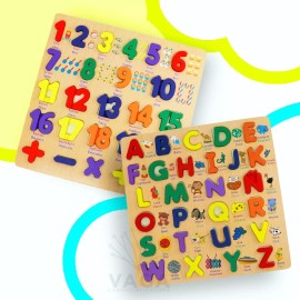 Vaga Kit 2 Rompecabezas 3d Abecedario Y Números Niños Preescolar