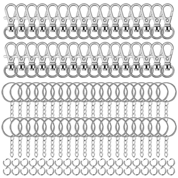 ALBOYI 195 Piece Silvery Swivel Snap Hooks and O Key