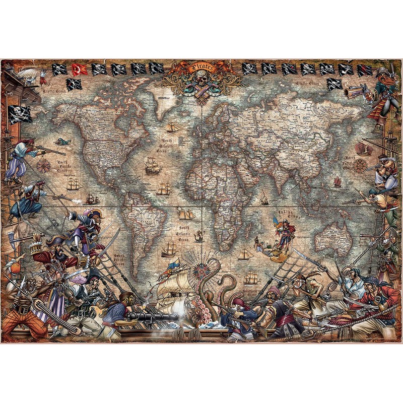 Educa - Pirates Map - 2000 Piece Jigsaw Puzzle -