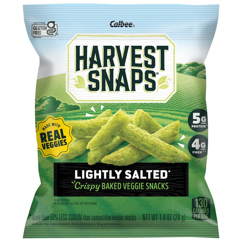 Harvest Snaps Veggie Chips (Lightly Salted Snack Crisps) | Powered
