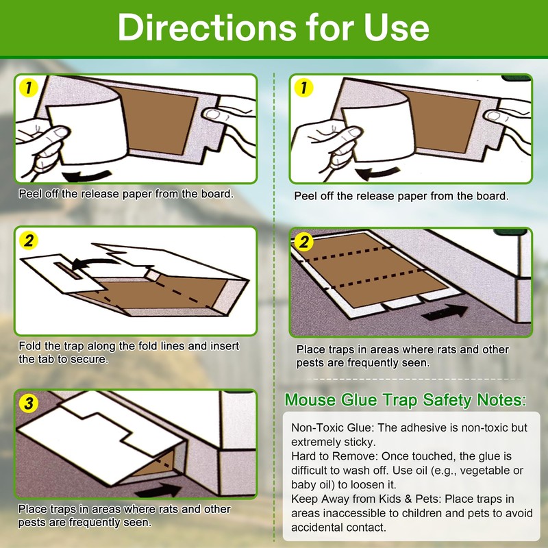 Qualirey 4 Pack Sticky Mouse Traps 8 x 14 Large