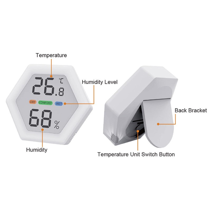 Digital Thermometer Hygrometer, Indoor Temperature and Humidity Gauge, with Air