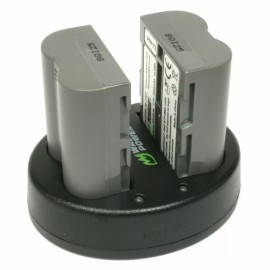 Wasabi Power Battery (2-Pack) and Dual Charger for Nikon EN-EL3e, EN-EL3