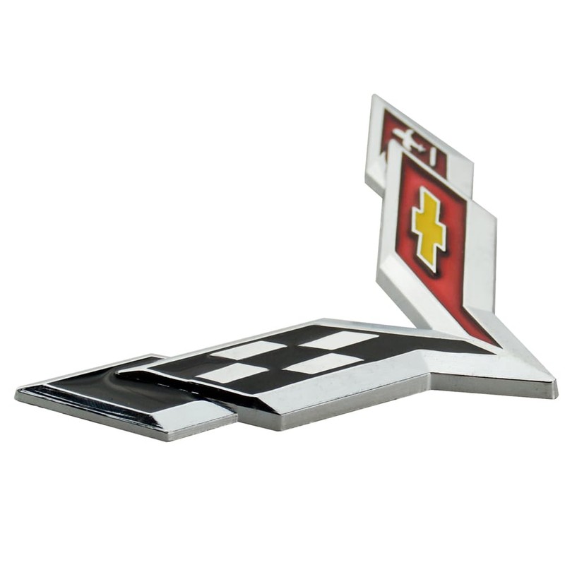 Pair Set Corvette C7 Emblem 3D Metal Badge Cross Flag