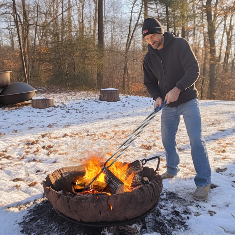 RAOMEIDE 40 Inches Expandable Fire Tongs for Fire Pit Outside