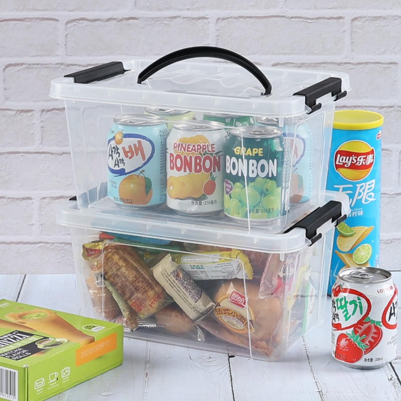 Rosebloom 6 Quart Plastic Clear Storage Tote, Clear Latching Storage