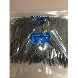Thomas & Betts TY25MX Cable Tie 50lb 7 Ultraviolet Resistant Black Nylon with Stainless Steel Locking Device Bulk Pack (1000 Pack) by Thomas & Betts