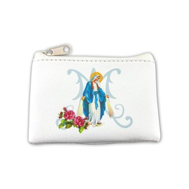 Fratelli Bonella Rosary Bag Made of White Faux Leather Can be Used as a Wallet or Card Holder Made in Italy, White