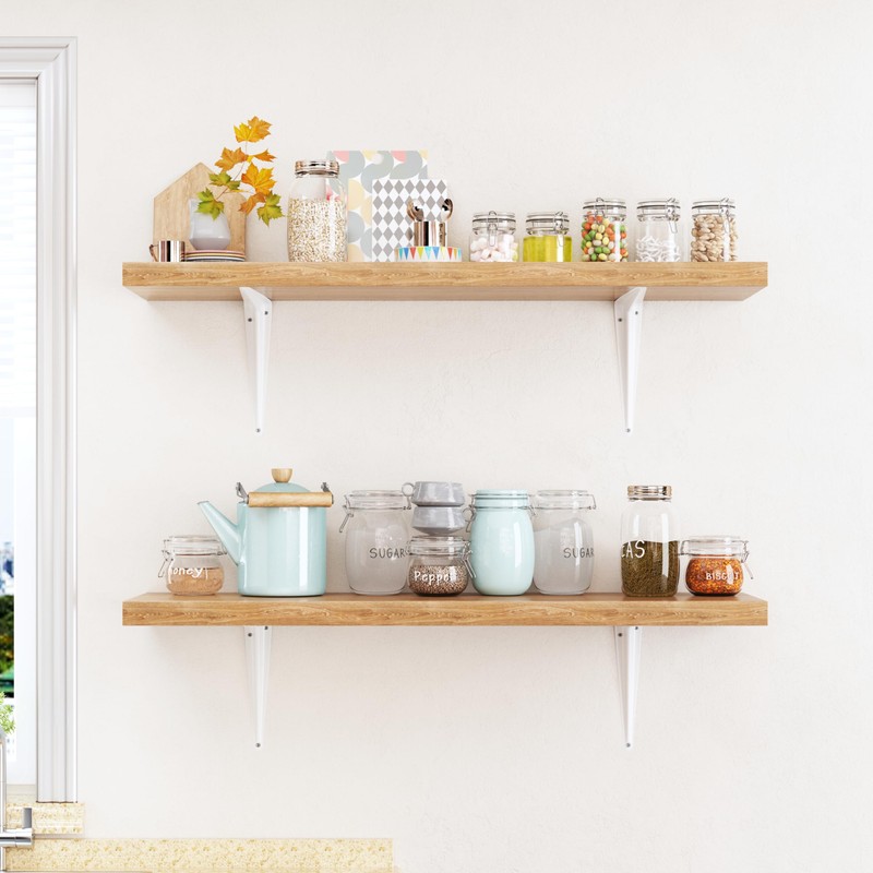 20 Pack Shelf Brackets 10 Inch, White Metal Brackets for