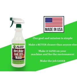 ALCO Dirt Bike and ATV Wash - All-Natural, Powerful, Eco-Friendly Cleaner - Safe for Aluminum, Plastics, and Seals, 32 oz., Pack of 1