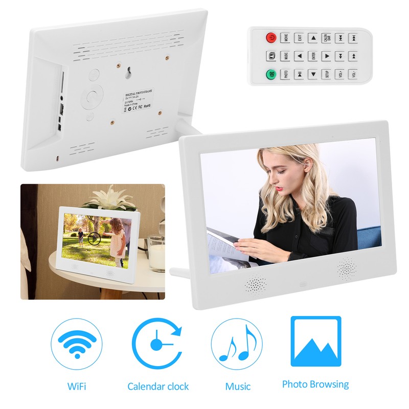 10in HD Digital Photo Frame 1024x600 Resolution Support MP3/MP4/Image Playback
