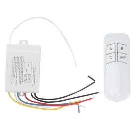 220V Wall Switch with Remote Control On/Off Wireless 3 Way On/Off Digital Remote Control Transmitter Receiver for Lighting Fan